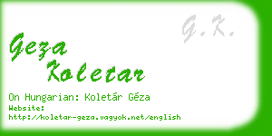 geza koletar business card