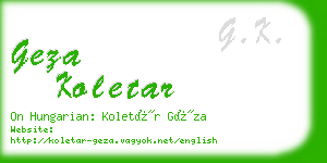 geza koletar business card